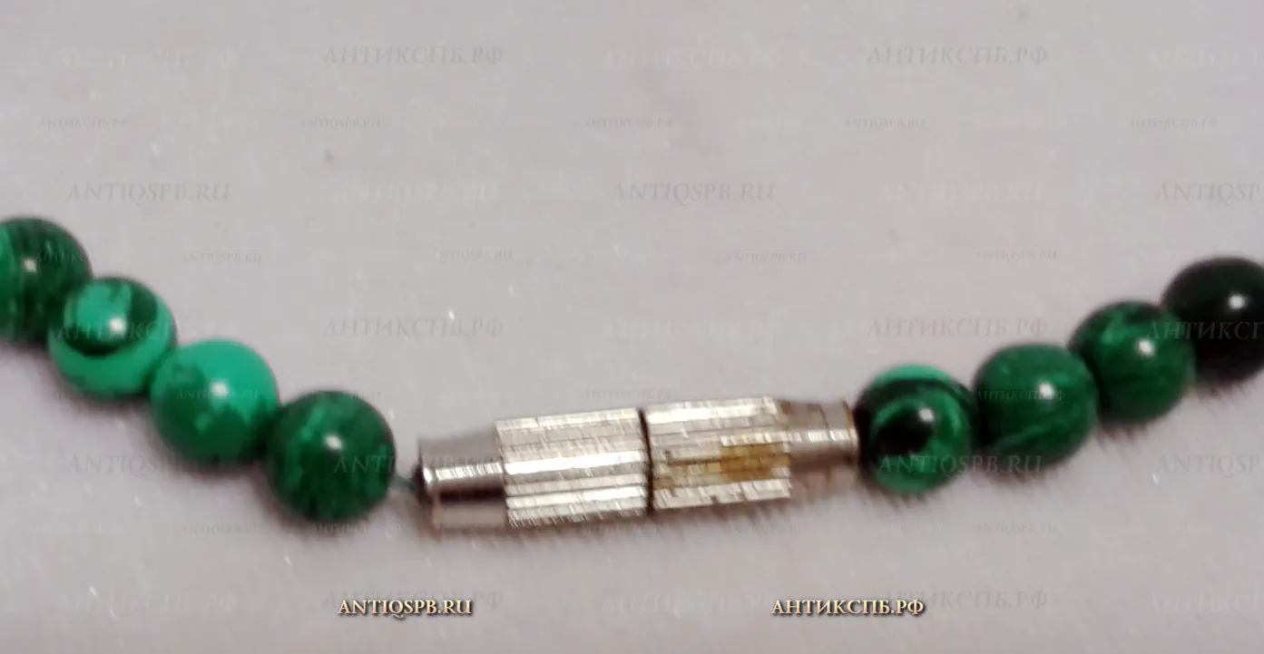Бусы женские из малахита. Винтаж. СССР. №21449.2